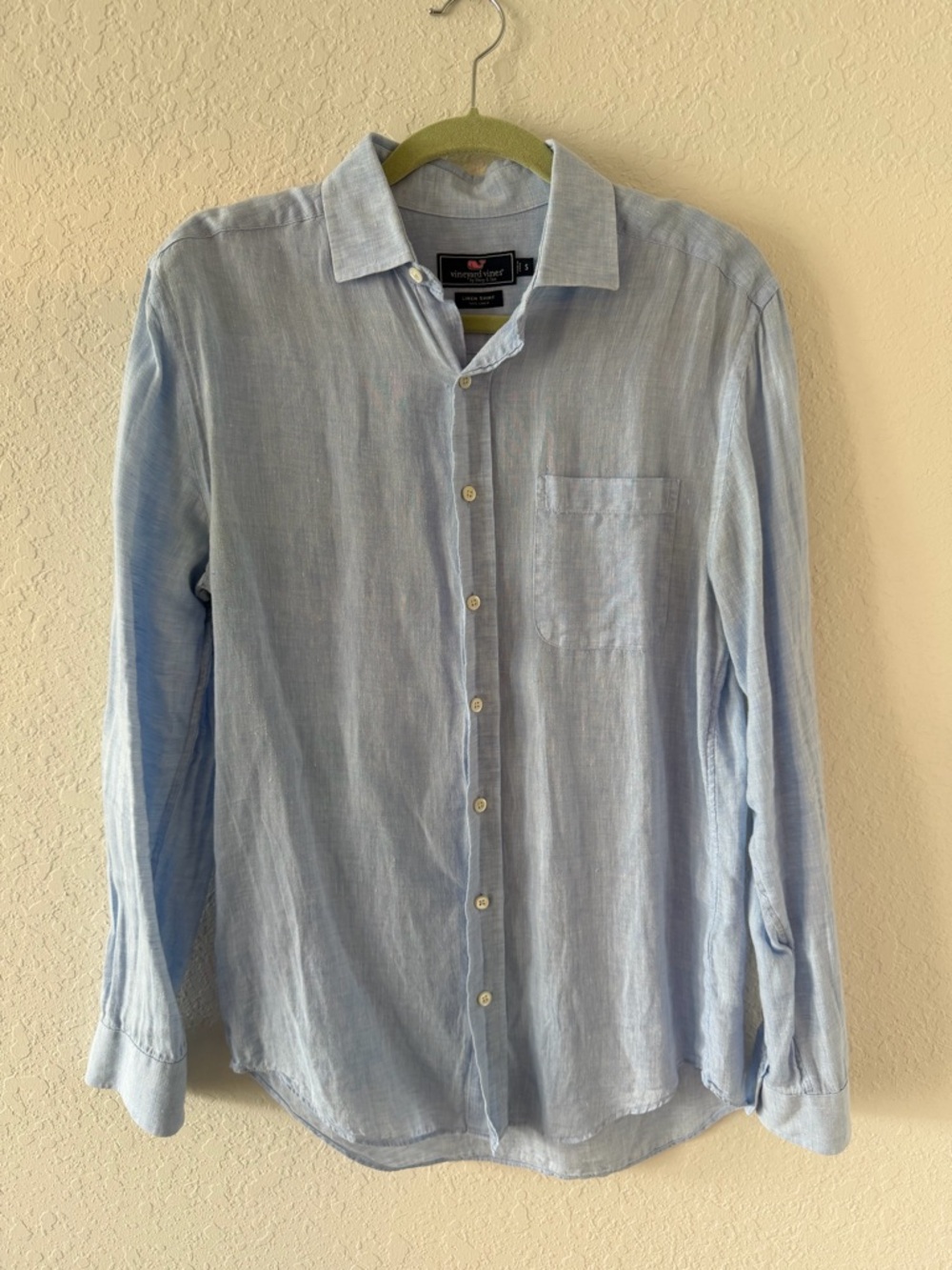 Vineyard Vines Light Blue Linen Blend Button-Down Shirt